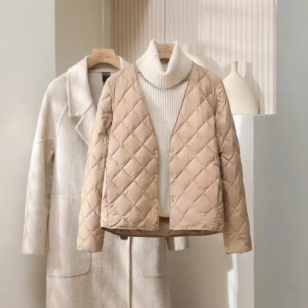 

Новые модные осенне-зимние женские однобортные однобортные пальто с v-образным вырезом и длинными рукавами, повседневные модные простые базовые стеганые пальто женские