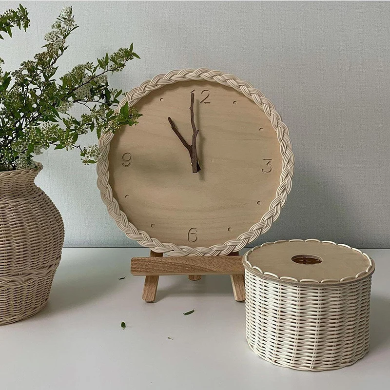 T*-Minimalist Modern Wall Watch Simple Round Design Silent Creative Aesthetic Clock Wall Wooden Interior Horloge Home Decoration