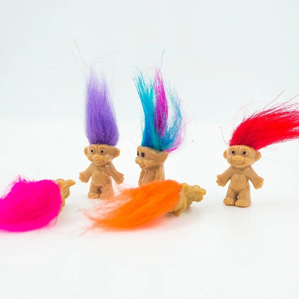 5pcs/lot Anime Action Figure Funny Trolls Dolls Colorful Hair Family Members Models Kids Toys for Children Gift Nostalgic Toy