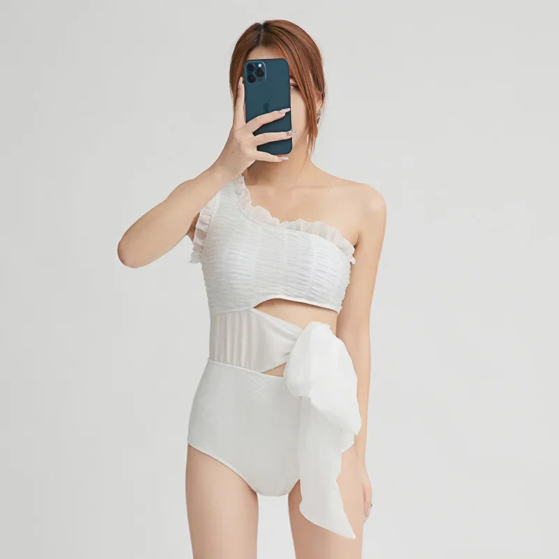 

Pure Desire Girl Lace One-Piece Swimsuit Backless Triangle Sexy Swimwear Female Model Size Lady Style Goddess Trend from China