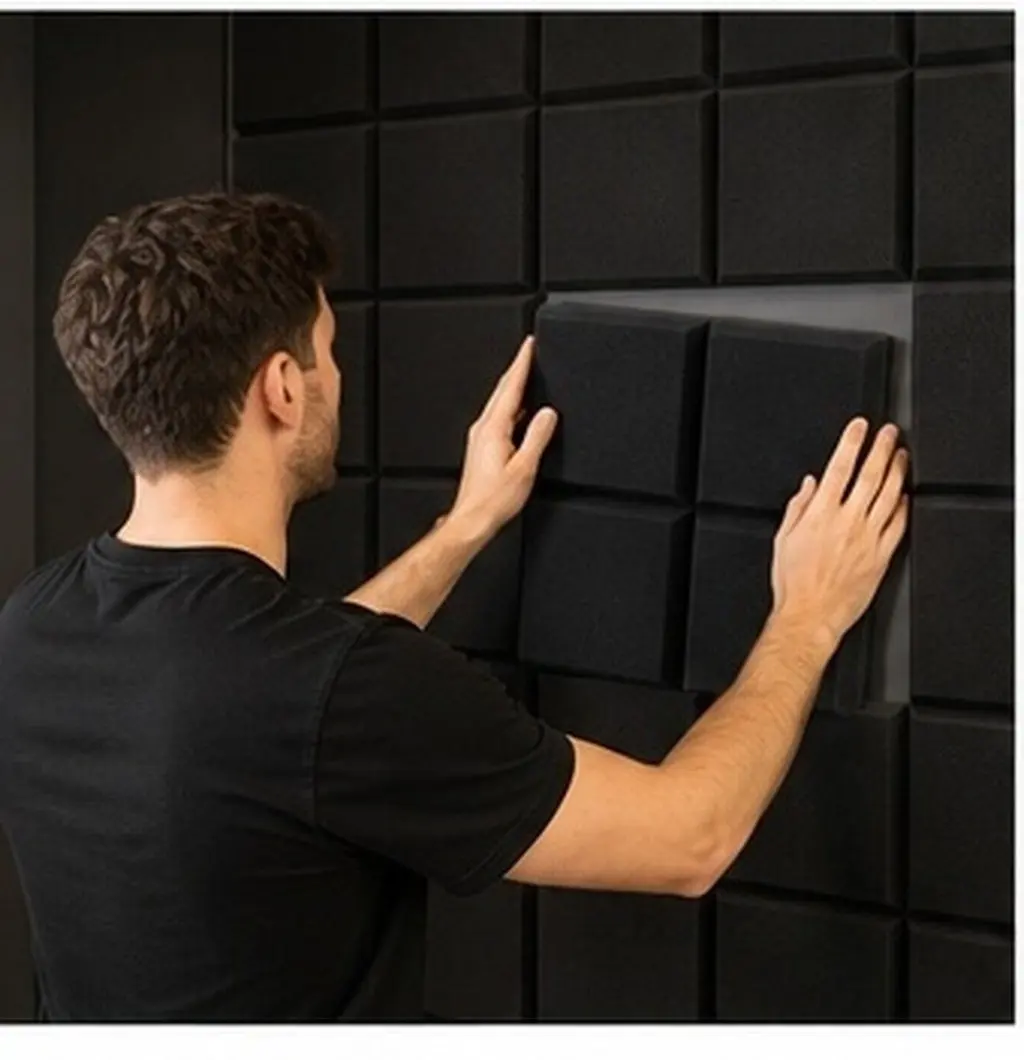 4Pcs Sound Absorbing Wall Panel For Podcast Recording Room Sound Engineer Insulation Boards Dense Thick Uniform