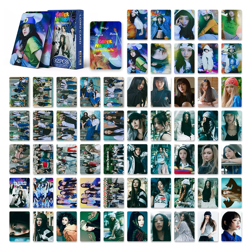 92Pcs/Set Girl Idol New Series Sticker Lomo Cards HD Printd Photocards High Quality MINJI Hanni DanieIIe Hyein Haerin Fans Gifts