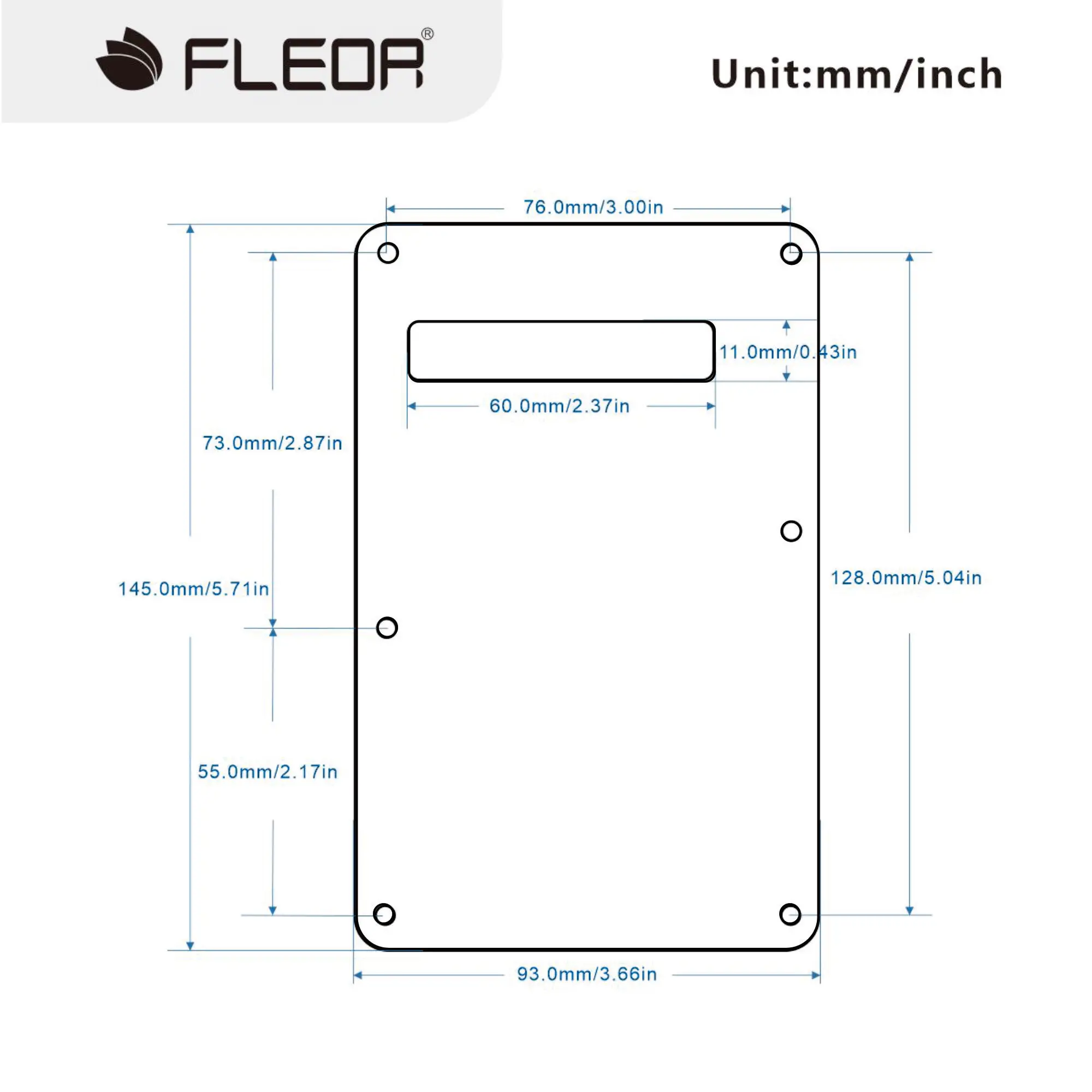 FLEOR 1 Uds ST placa trasera de guitarra eléctrica cubierta de cavidad de trémolo placa trasera