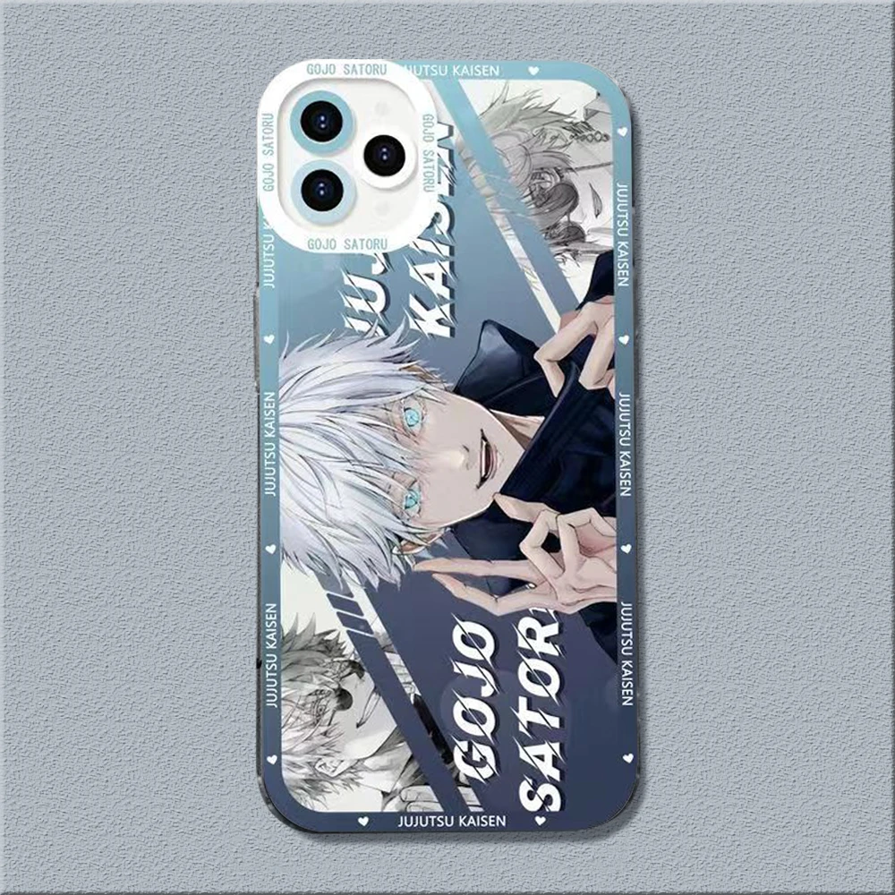 Capa de Telefone Anime dos Desenhos Animados Macio, Capa Clara, Jujutsu Kaisen Itadori, iPhone 15, 14, 13, 12, 11 Pro, X, XS Max, XR, 7, 8, 15 Mais,