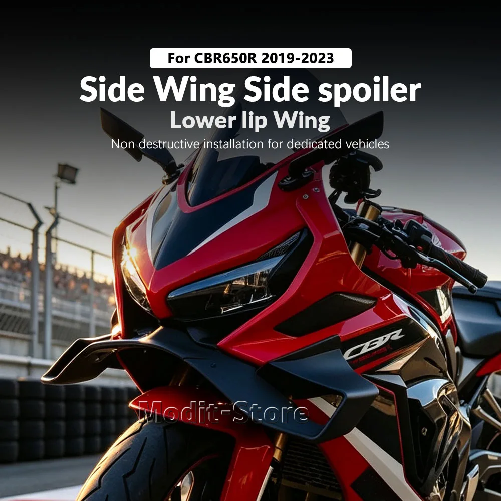 Fixed Wind Wing For Honda CBR650R CBR 650R 2019 2020 2022 2023 Motorcycle Aerodynamic Front Spoiler Lower lip Wing Downforce