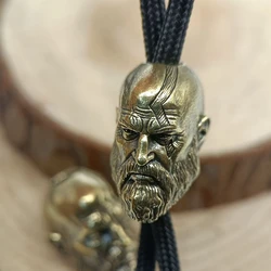 Long Bearded Spartan Warrior Brass Knife Beads EDC Outdoor DIY Paracord Woven Lanyard Pendants Bracelet Charms Jewelry Accessory