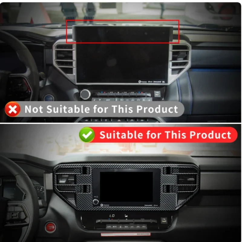 For 2022 2023 2024 Toyota Tundra  Center Console Navigation Panel fiber pattern sticker Interior Decoration Accessories