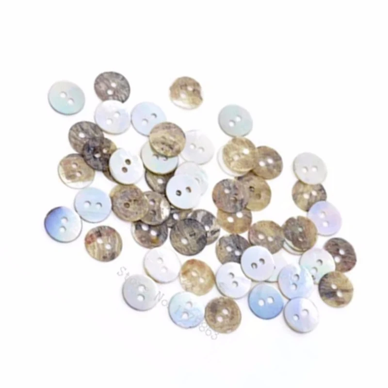 50Pcs11mm Mother of Pearl round Buttons for Sewing, Scrapbooking, Embelishments, Crafts 7NK32