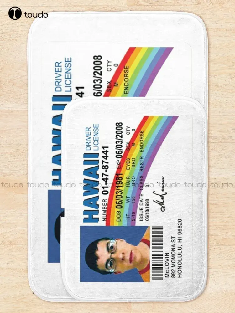 Mclovin Id Mclovin, Superbad, Super Bad, Funny, Mc Lovin, Id, Meme Bath Mat Trendy Bathroom Rugs