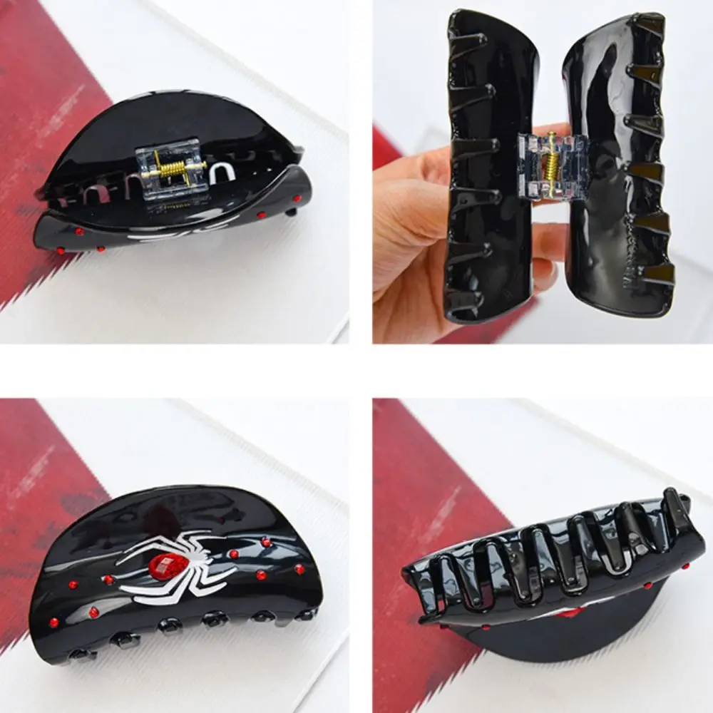 

Creative Acetate Halloween Hair Claw Cross Spider Halloween Themed Gripper Hair Crab Clip Geometry Skeleton Shark Clip Photograh
