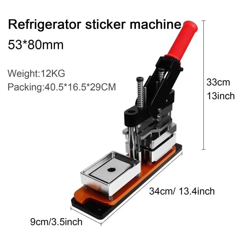 50mm/63.5mm/80x53mm/65x90mm/80mm Fridge Magnet Machine Set DIY Rotary Metal Sheet with Cutter and 1000 Sets of  Consumables