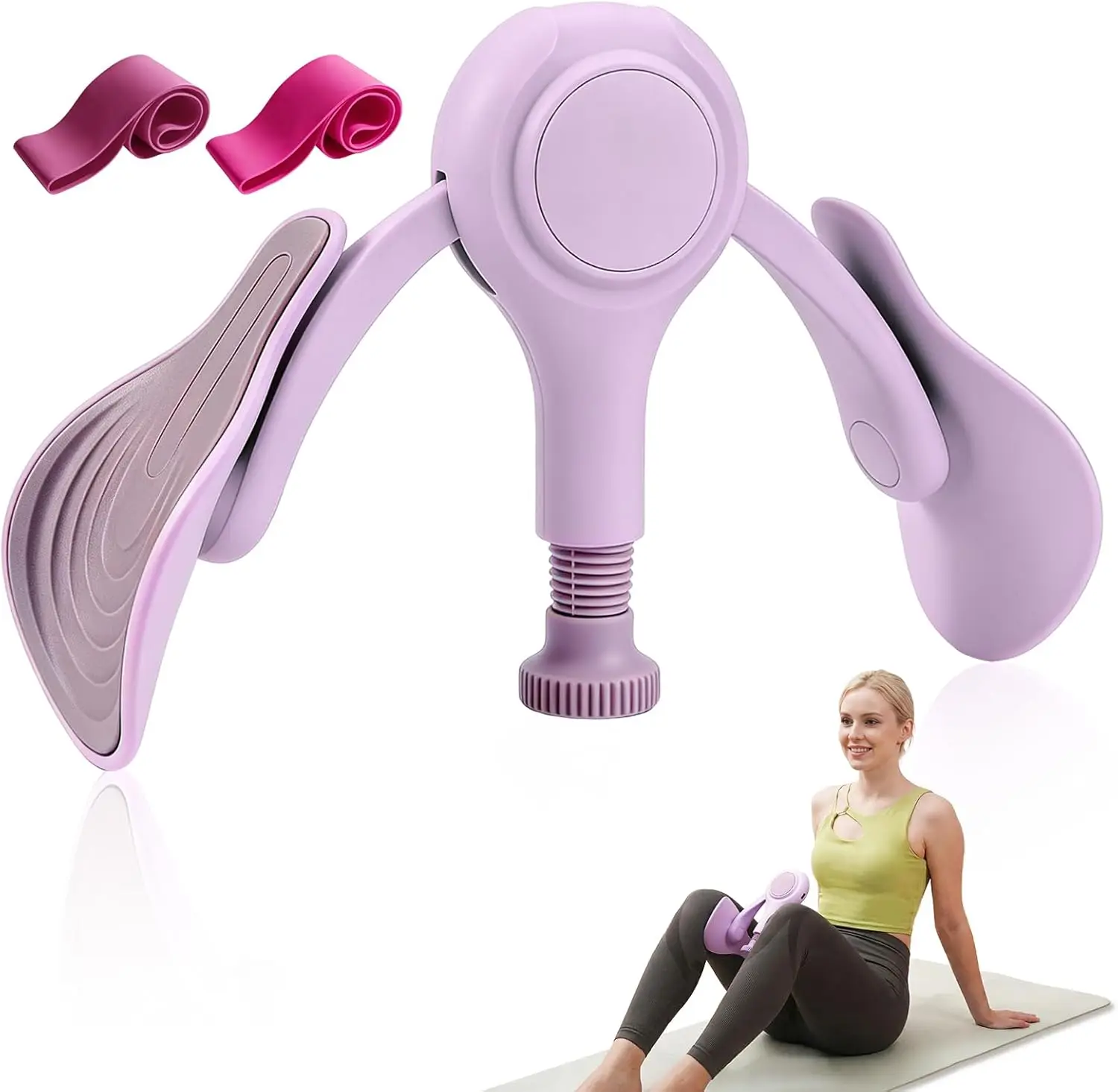 Verstellbarer Inner Thigh Kegel Trainer für Frauen, Beinkraft-Trainingsgerät mit Widerstandsbändern für das Home-Gym.