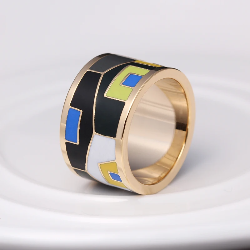 Fashion Brand New Exotic Emotional Appeal The European And American Creative Chain.scarves Buckle High-grade Enamel Color Ring