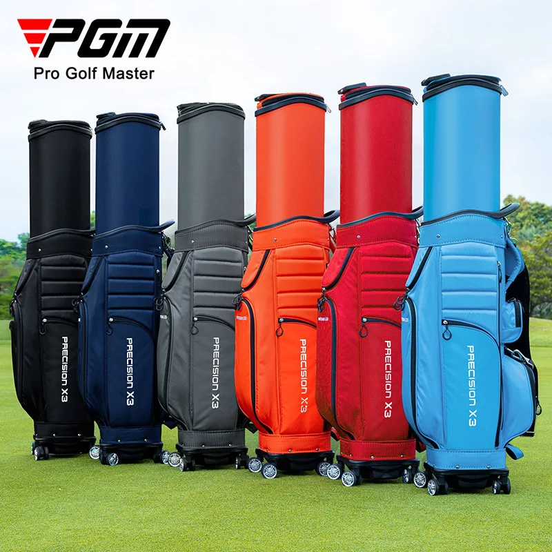 PGM Golf Air Bag Men's and Women's Telescopic Bag Four-wheel Can Brake Flat Push Four-wheel Golf Bag QB062