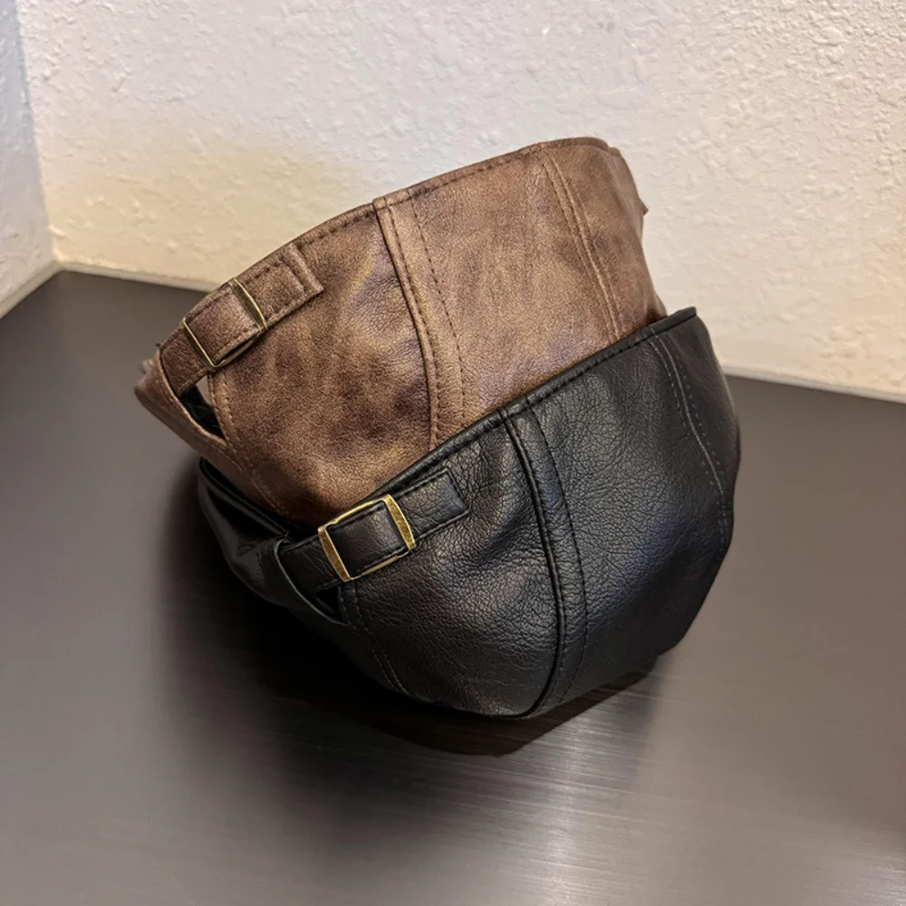 قبعة بيكر عتيقة بلغت ذروتها قبعة موزع الصحف قبعة ريترو عكسها قبعة منقار البط للرجال للجنسين الخريف