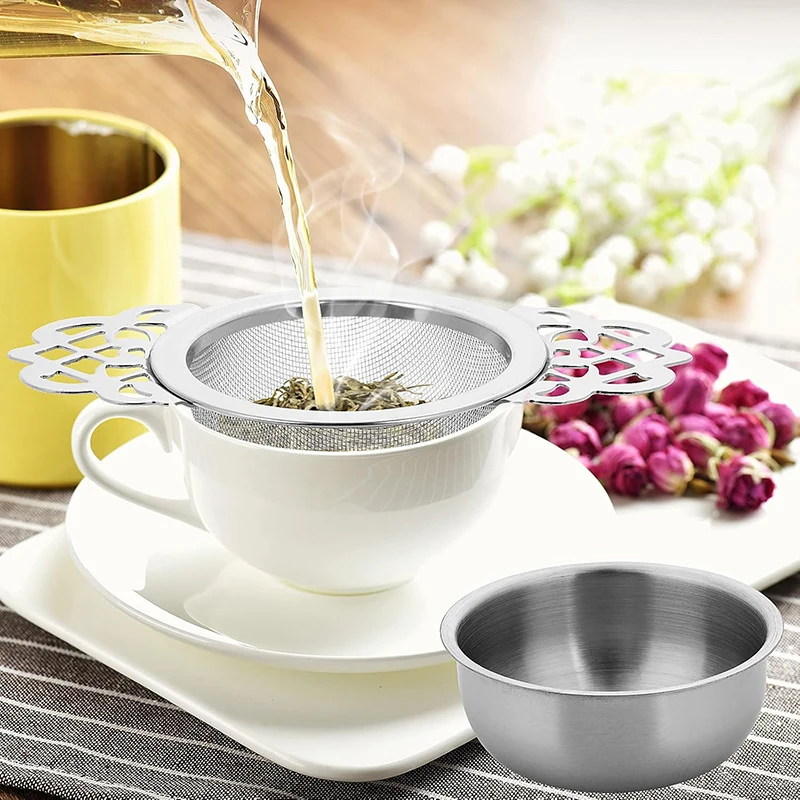 Stainless Steel Tea Infuser Double-layer Fine Mesh Tea Strai