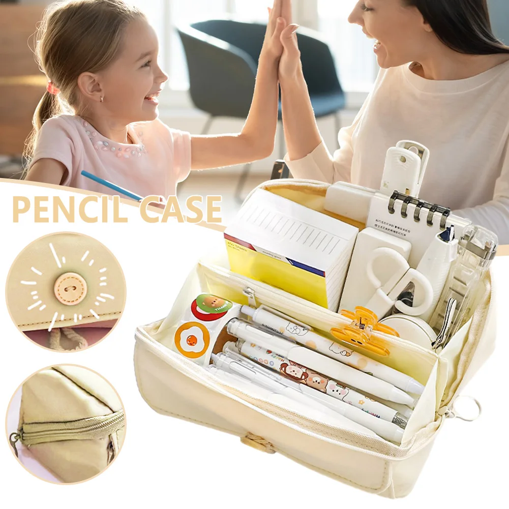 Astuccio per matite con cerniera Cute Boy Girl astucci per matite Kawaii Storage borsa per penne per bambini grande scatola di cancelleria forniture per studenti delle scuole