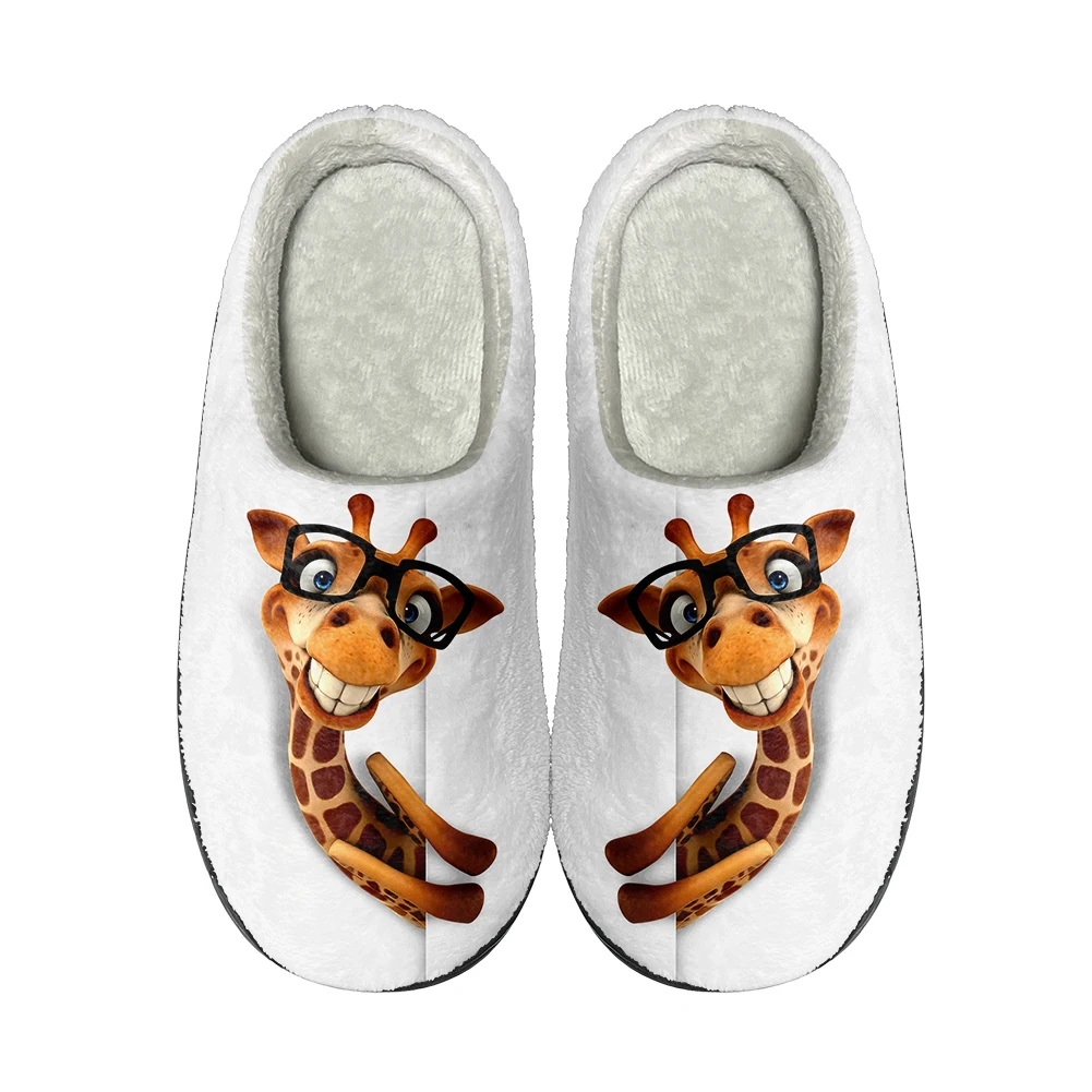 Giraffe Animal Home Cotton Custom Slippers High Quality Mens Womens Plush Funny Fashion Casual Keep Warm Shoes Thermal Slipper