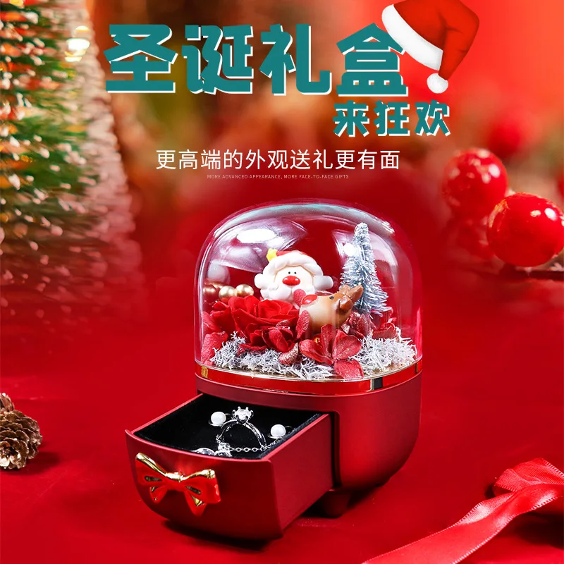 Santa Jewelry Box Holiday gift Eternal Flower Jewelry gift box merry christmas Christmas decoration Santa Claus