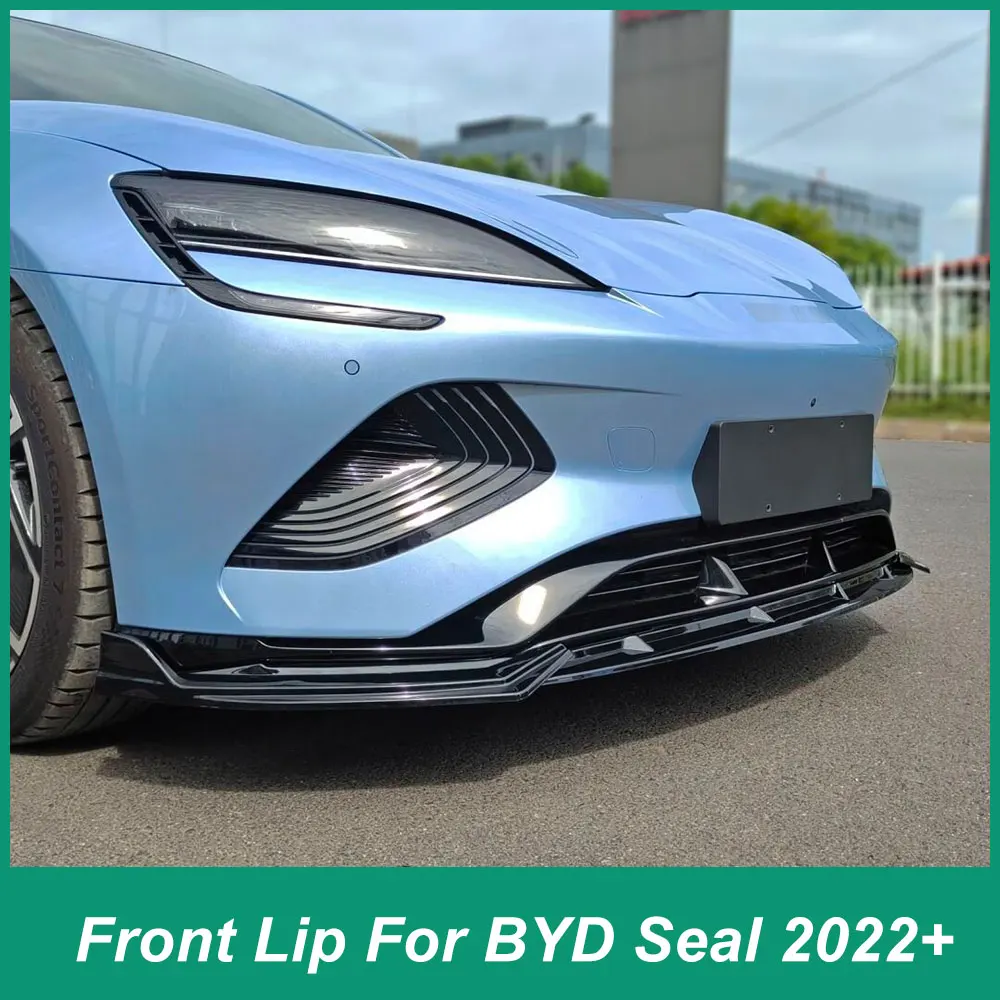 For BYD Seal EV 2022 23 24 Car Front Bumper Iip Chin Air Deflector Diffuser Spoiler Protection Cover External Tuning Decoration