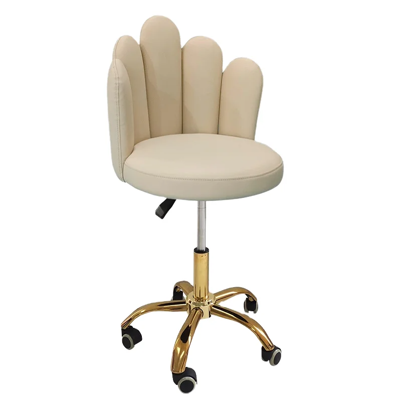 Metal Beauty Salon Furniture With Massage Feature Fabric Technician Stool Chair For Hair Salon