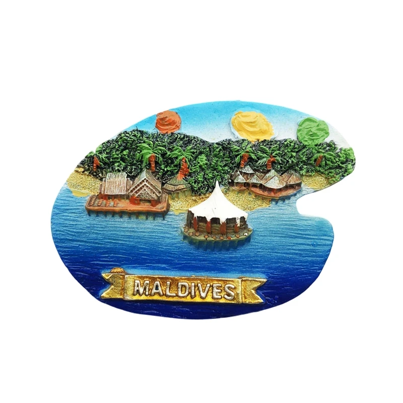 Refrigerator Magnets Maldives Seaview Island Tourism Souvenir Resin Refrigerator Magnets Kitchen Accessories Decoration Home