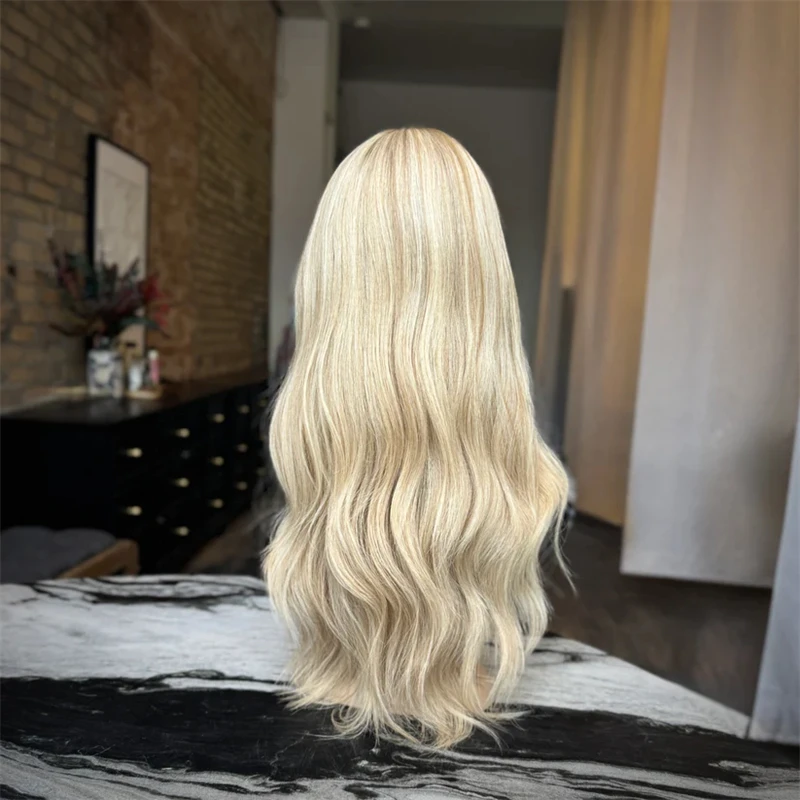 High Quality 13x4 Light Golden Blonde HD Lace Front Wig Cosplay Daily Party Wig For Women Preplucked Hairline with Baby Hair