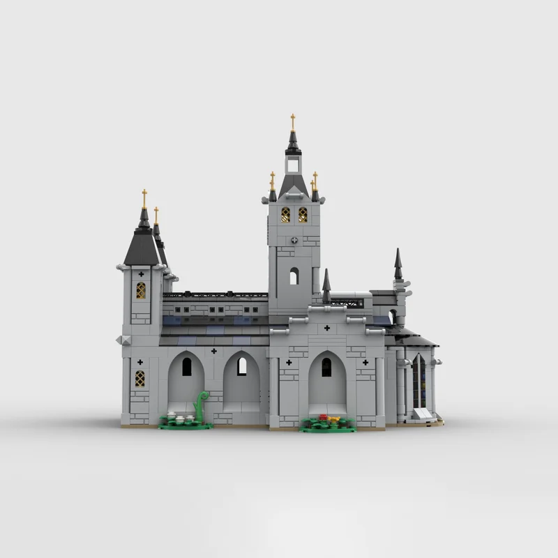 Bloques de construcción MOC para niños, juguete de ladrillos para armar iglesia Medieval, juego de montaje creativo, ideal para regalo de vacaciones, arquitectura, 1445 piezas