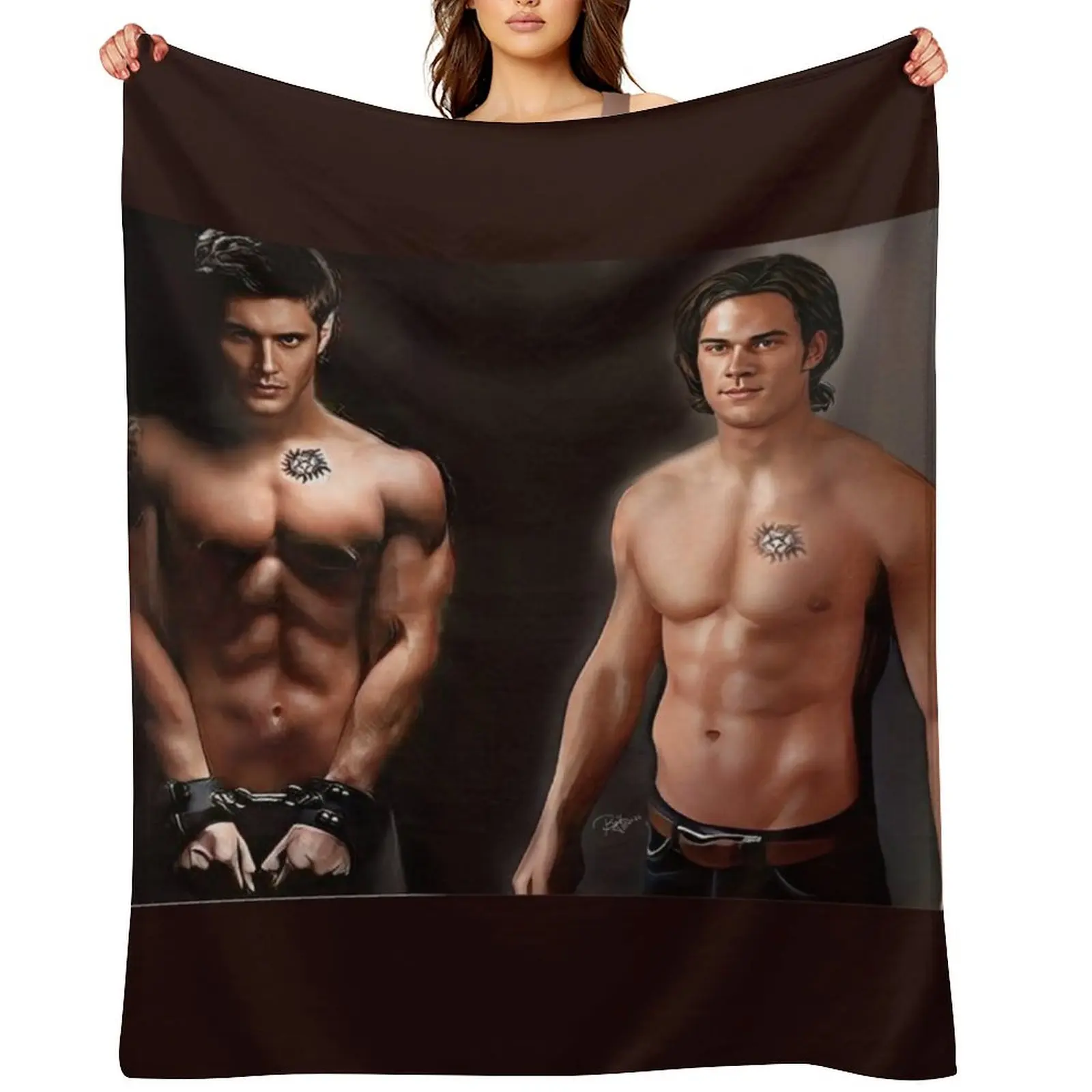 

SUPERNATURAL - Winchester brothers Throw Blanket christmas gifts Soft Big Luxury Thicken sofa bed Blankets