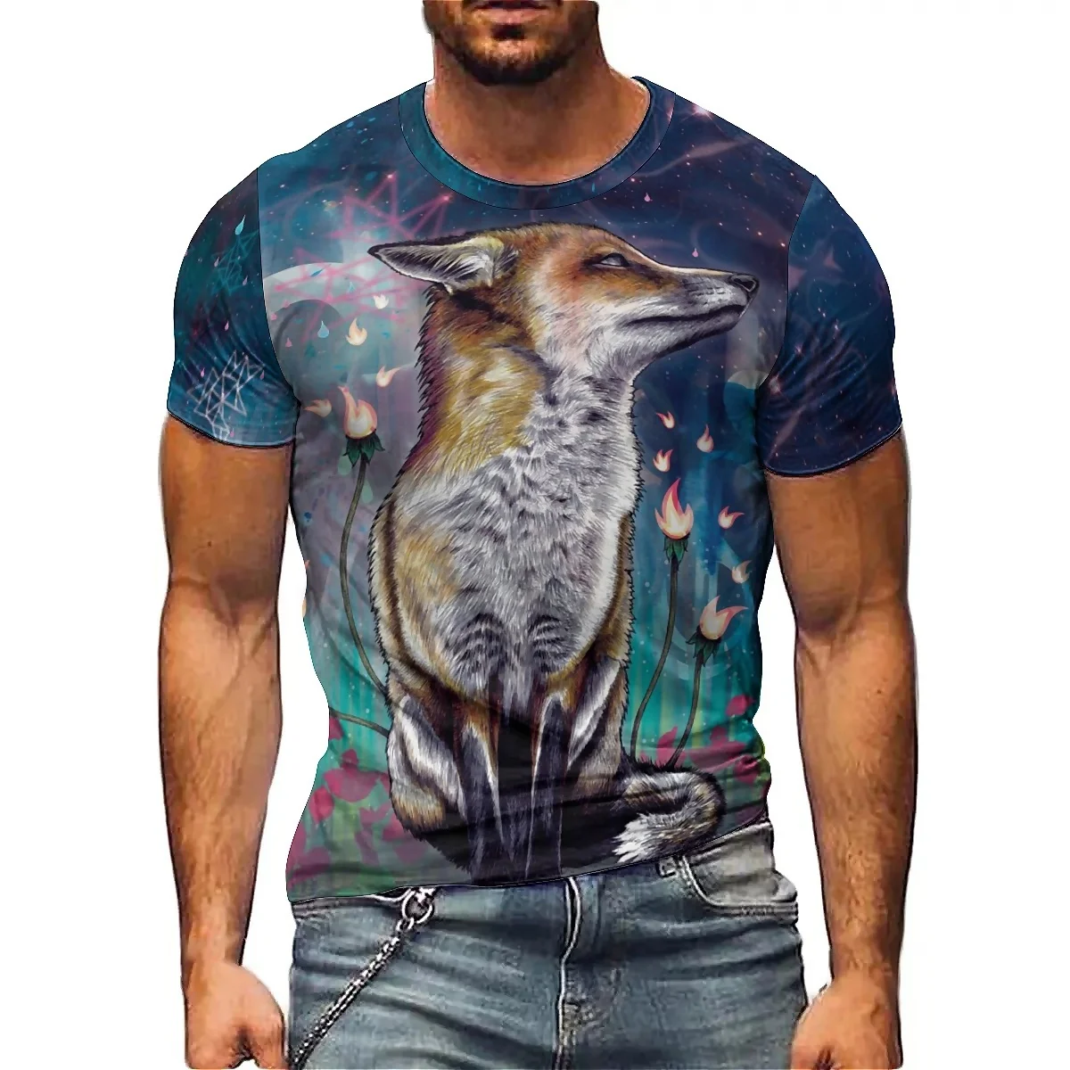 

American Aesthetic Men's 3D Print Short-sleeved T-shirts, Lightweight and Breathable Polyester Fabric, Perfect for Men and Women
