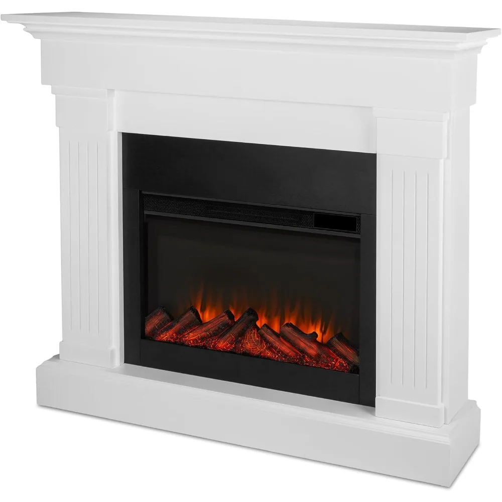 Indoor Electric Fireplace with Mantel for Living Room or Bedroom, Replaceable Fireplace Insert Heater