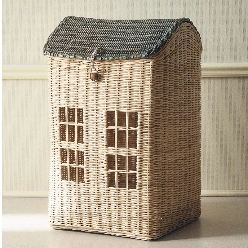 Rattan hand-woven small house storage basket storage basket, setting up shooting props