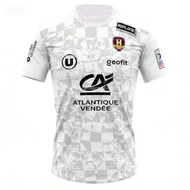 HBC Nantes 2025-26 جديد وصول فرنسا ثلاثية الأبعاد مطبوعة كرة اليد جيرسي عادية المنزل بعيدا تي شيرت الكبار أطفال HBCN للجنسين