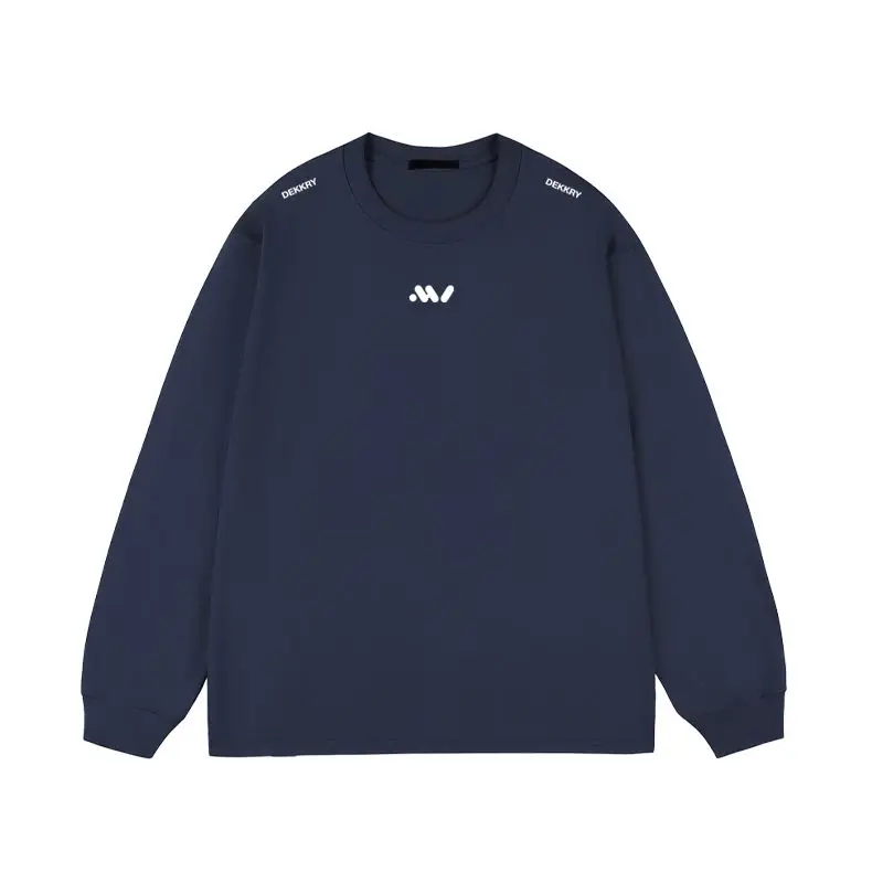 Men's Heavyweight Long Sleeve T-Shirt Letter Print Loose Fit American Vintage Streetwear Casual Fall Top