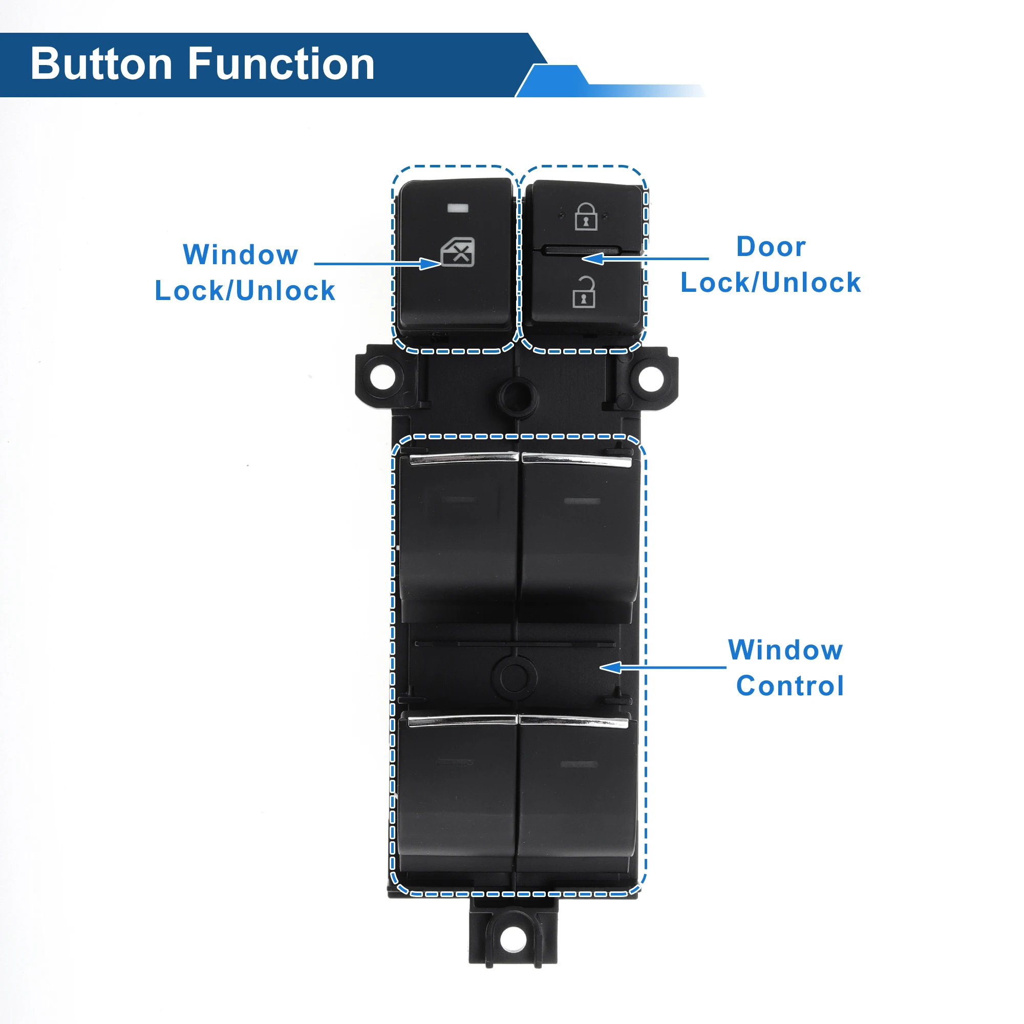 

UXCELL передний левый переключатель стеклоподъемника со стороны водителя для Toyota Corolla 1.8L No 840400R040 черный