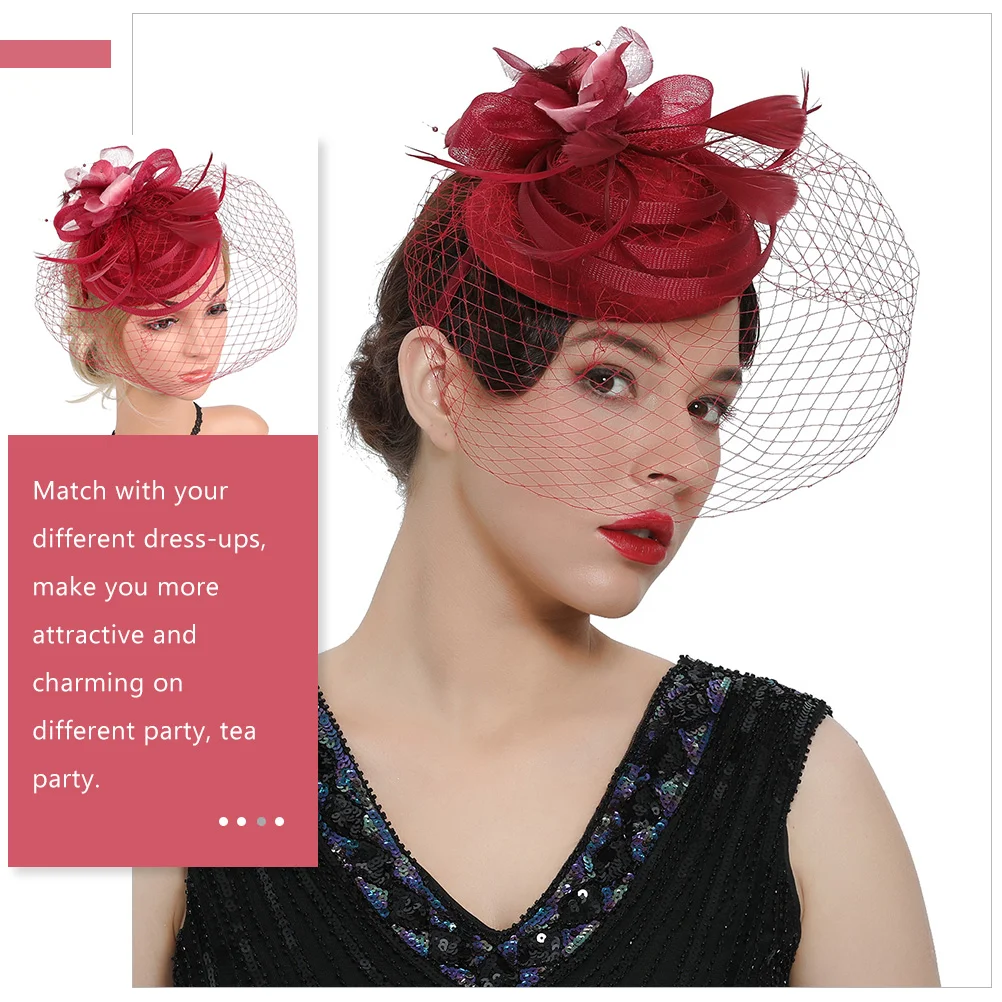 

Hats Tea Party Women Headdress Hair Accessories for Bride Fascinator Headband Fashion Banquet Woman