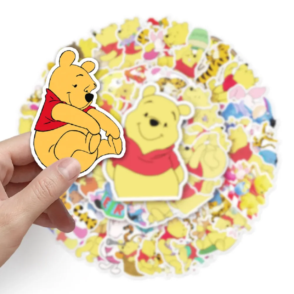 50Pcs/Set Winnie the Pooh Stickers Cartoon Graffiti Stationery Notebook Refrigerator Aesthetics Waterproof DIY Ornament Sticker