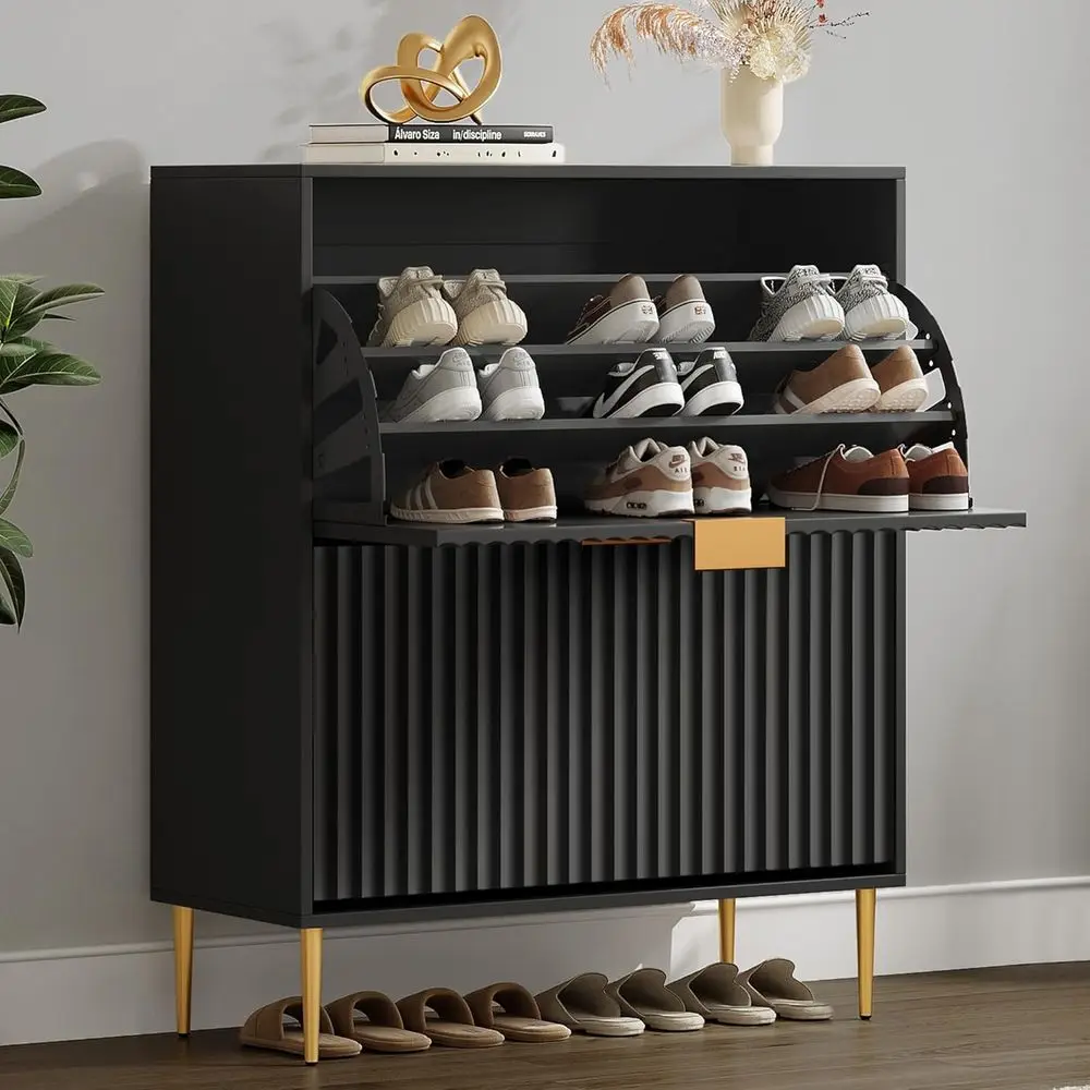 

6-Tier Shoe Cabinet Organizer, 20-Pair Storage, 11.8 Deep, Ideal for Entryway or Hallway, Black