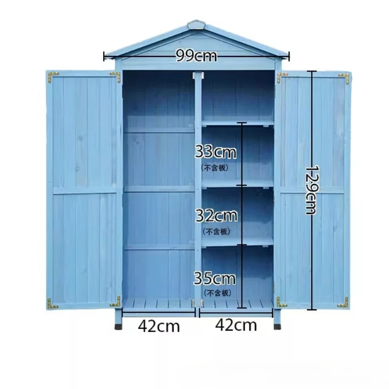 

Outdoor solid wood tool room, storage cabinet, sundries storage box