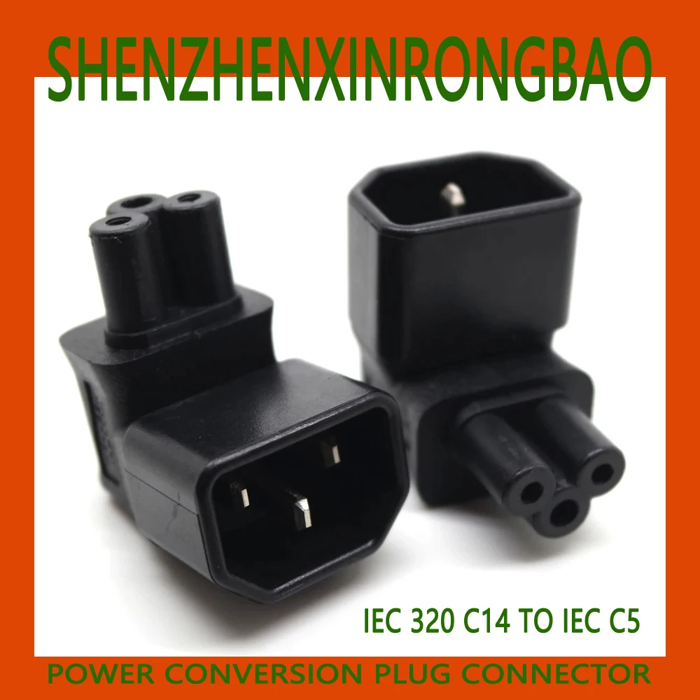 Universal Power Adapter IEC 320 C14 to C5 Adapter Converter Vertical  90 Degree Angle C5 to C14 AC Power Plug Socket Connector