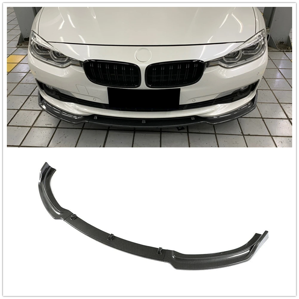 

For BMW 3 Series F30 F31 F35 320li Base 2013-2018 Front Bumper Spoiler Lip Lower Splitter Carbon Fiber Look/Gloss Black Blade