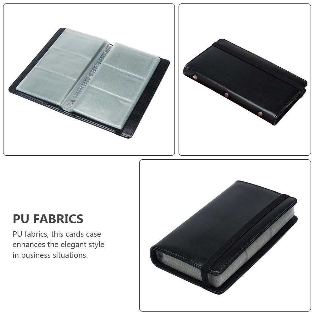 1 قطعة حامل بطاقات الأعمال المحمولة بولي Fabric النسيج حافظة ذات سعة كبيرة لبطاقات الهدايا اسم الائتمان تصميم عملي أنيق