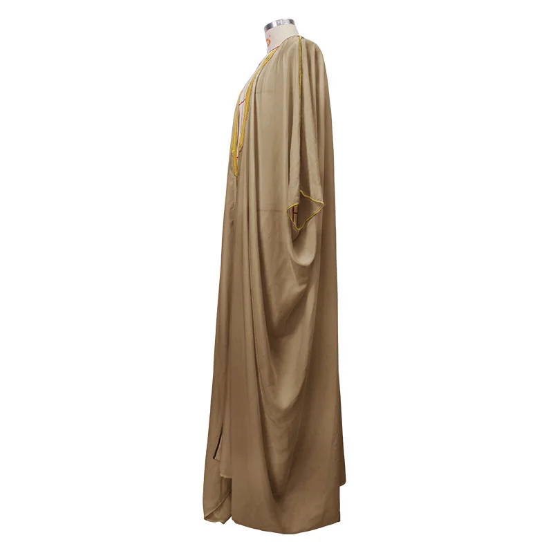 Men Saudi Muslim Satin Abaya Loose Islamic Arabia Dress Turkey Thobe Jubba Traditional Dubai Bachelor Kaftan Festival Clothing