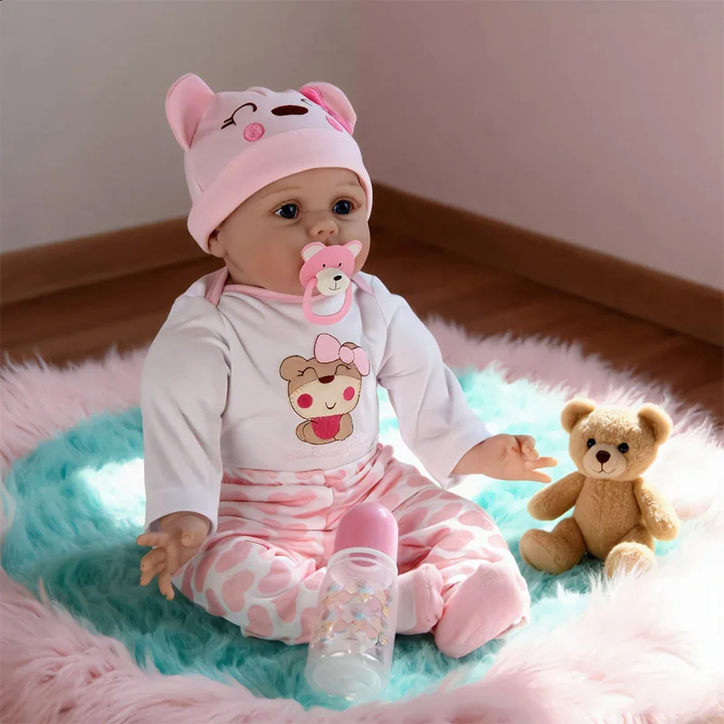 Muñecas Reborn de 22 pulgadas (55 cm), muñecas realistas con cuerpo de algodón suave que parecen bebés prematuros de verdad, juguete suave.
