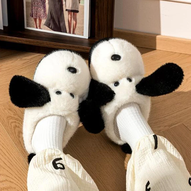 لطيف جرو فروي سميكة القاع شبشب منزل الأطفال 2025 شتاء دافئ أفخم عدم الانزلاق النعال المنزل الأطفال الكرتون الشرائح #6