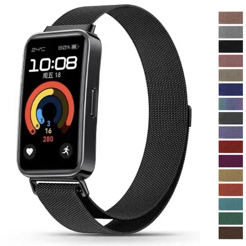 Pulseira de metal para huawei band 9 8 smartwatch magnético correa pulseira milanesa loop pulseira acessórios huawei band 10 9 cinta