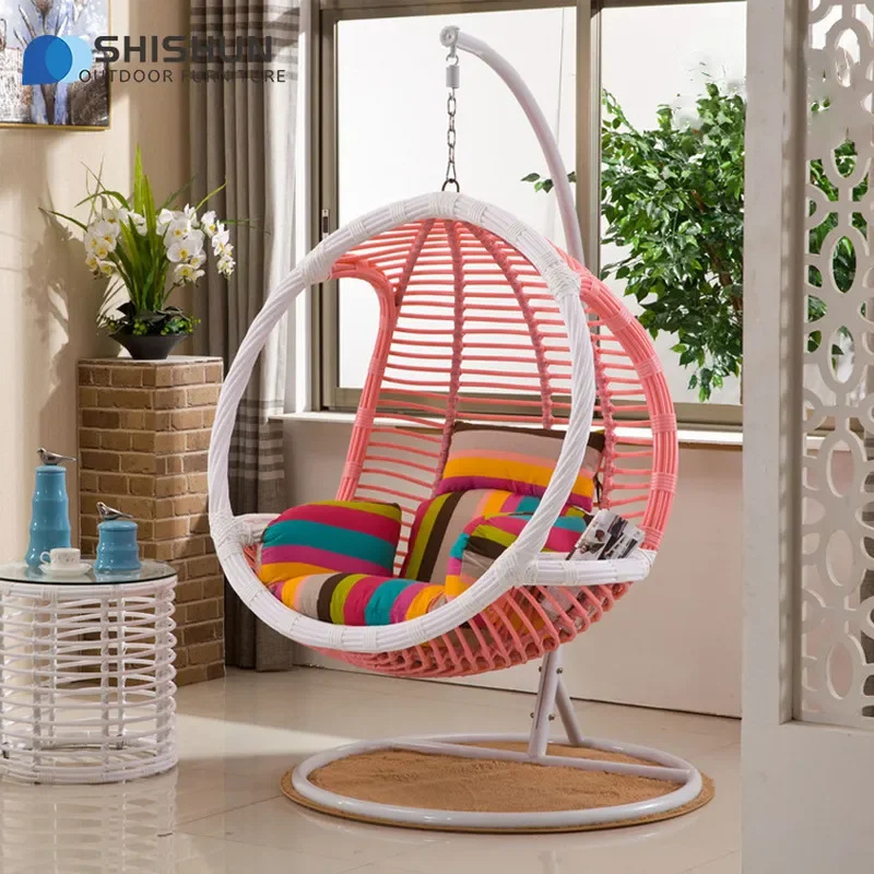 Outdoor Garden Hanging Basket Rattan Chair Rocking Swing Indoor Balcony Home Leisure Seat