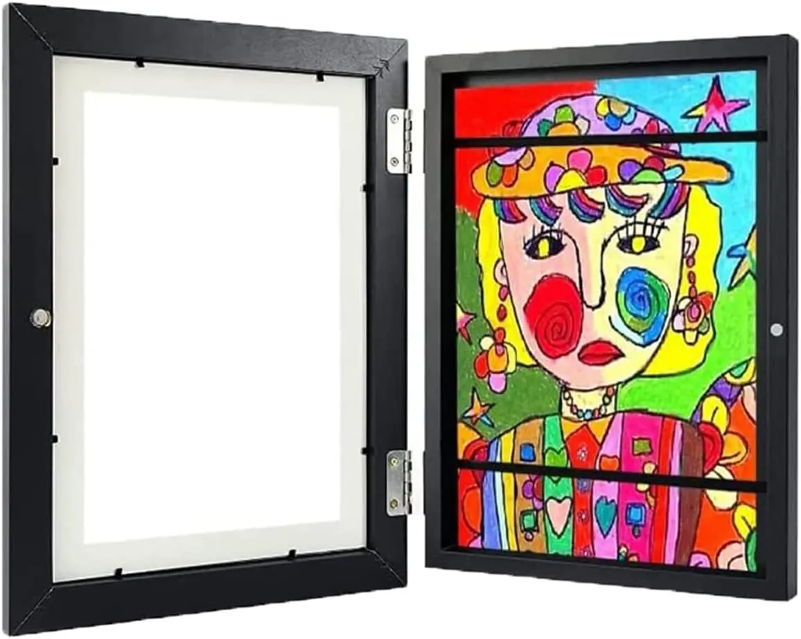 

Kids Art Frames Front Opening Holds 50 Kids Artwork A4 Picture Frames Changeable Artwork Display Storage Frames for Kids Drawing