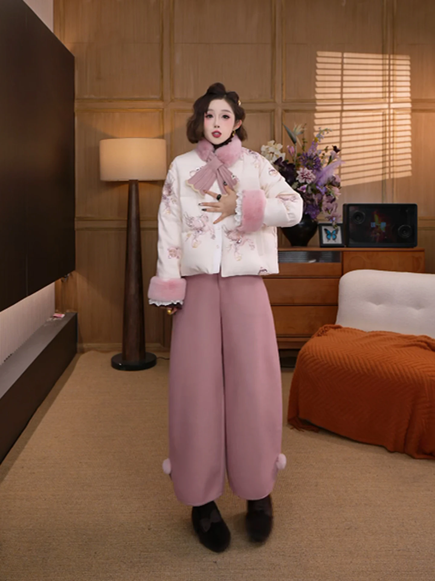 

Новое китайское пуховое пальто Jaet Yolo Dr 2025 г., осень-зима 90, белое женское пальто из ангорского кроличьего меха