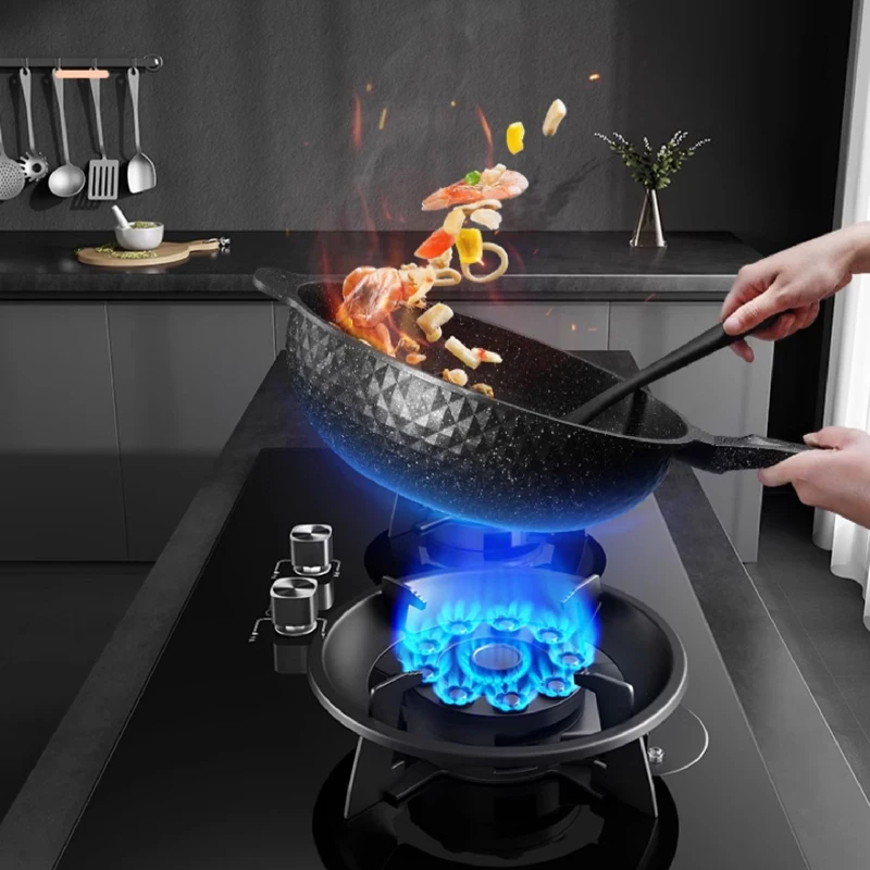 Estufa de gas con tapa abatible, cocinas de gas inteligentes GLP, batería superior de vidrio, estufa de gas de 2 quemadores para cocina